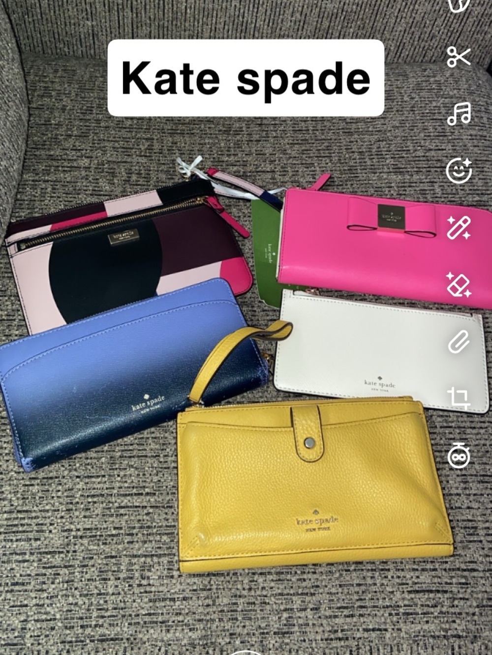 Kate Spade Colorblock & Solid Wallet Lot - Pink, Yellow, Blue, White, Multicolor